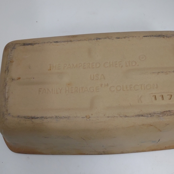 Vtg PAMPERED CHEFF Classic Collection Stoneware Loaf Bread Pan, Family Heritage - Picture 7 of 7